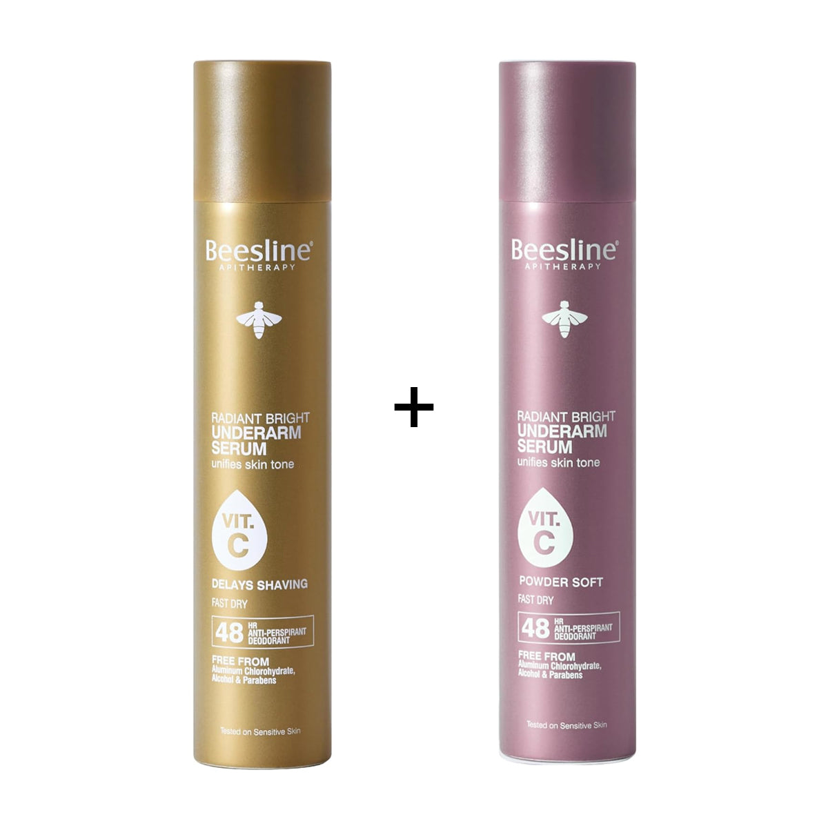 Beesline Radiant Bright Underarm Serum Powder Soft 48hr 150ml + Beesline Radiant Bright Underarm Serum Delays Shaving 48hr 150ml Offer